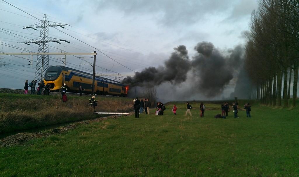 brand, trein, NS, Abcoude