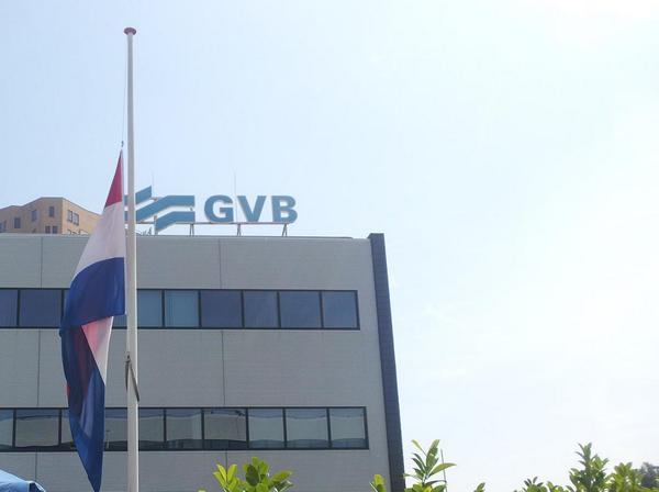 GVB, kantoor, vlag, halfstok