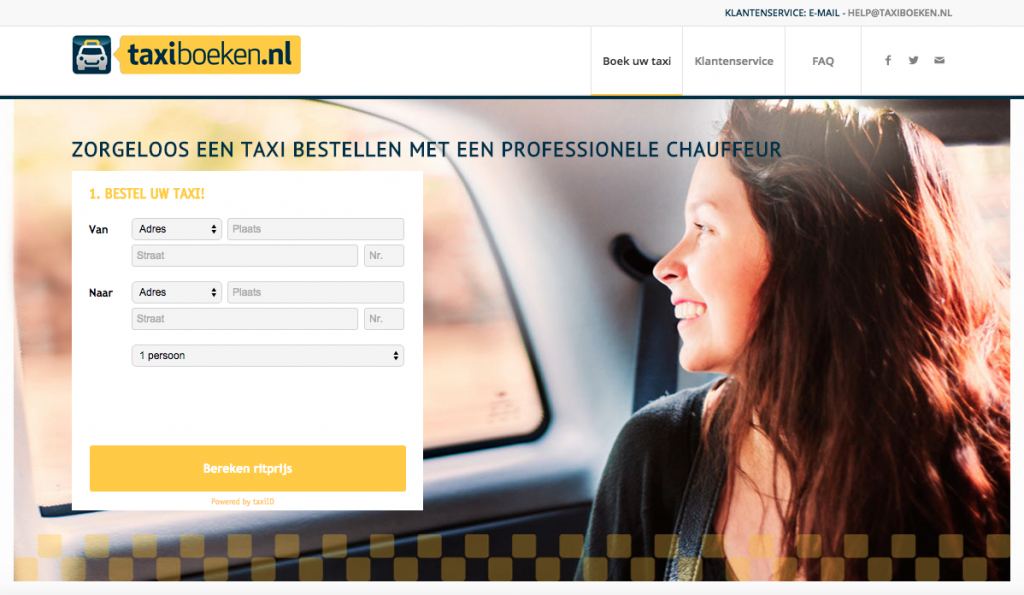 Taxiboeken website